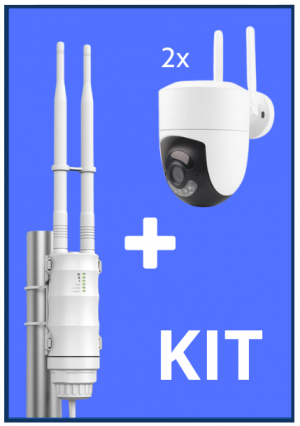 Kit de roteador wifi rural de longo alcance e câmera inteligente